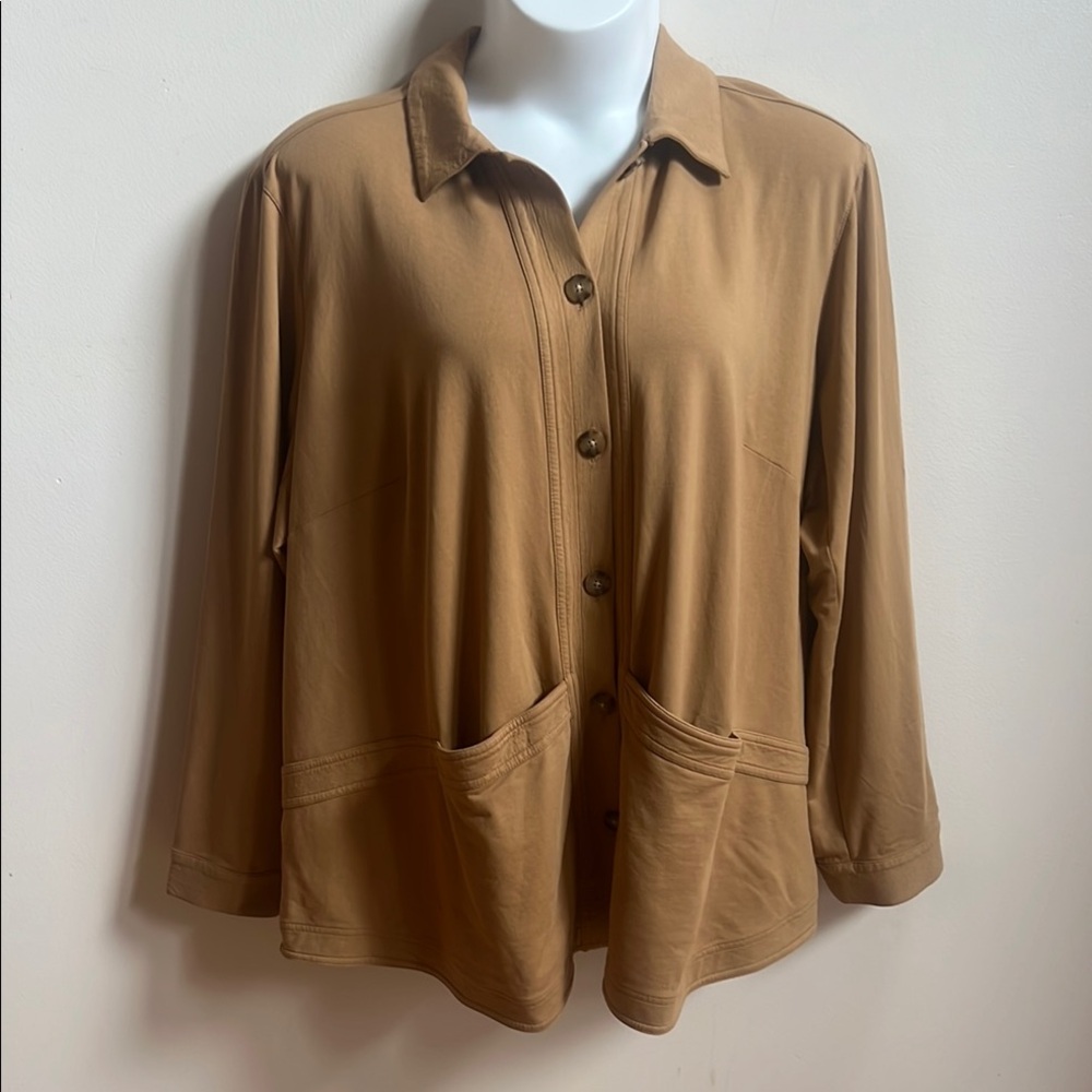 J. Jill Camel Button-Up Shirt / Jacket